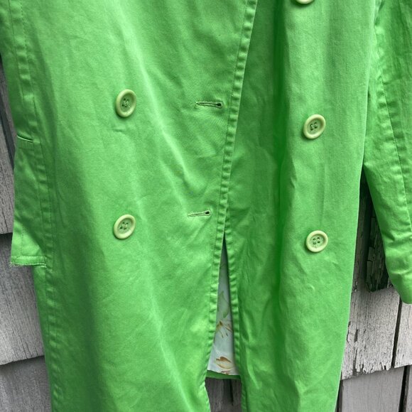 Jessica Trench Coat Jacket Womens Size Large Green Button Spring Dressy - Picture 3 of 6